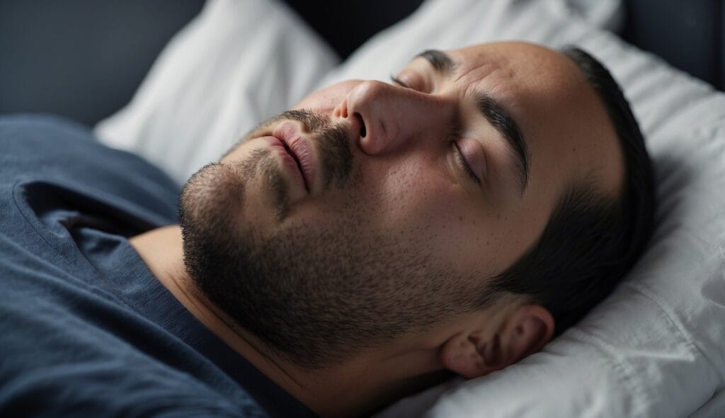 A person sleeping with open mouth and closed nose, illustrating the struggle between nasal and oral snoring culprits